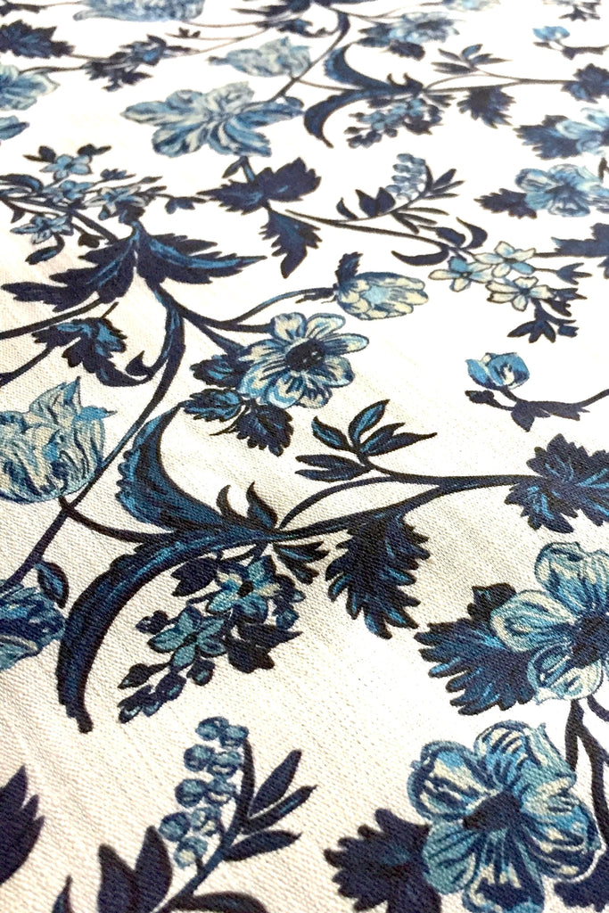 Harrison Floral Navy on White