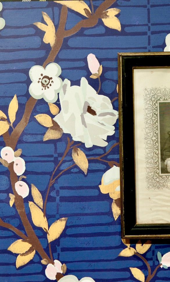 Camille Floral in Midnight - on English Paper