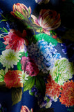 Jane Floral in Tartan Navy