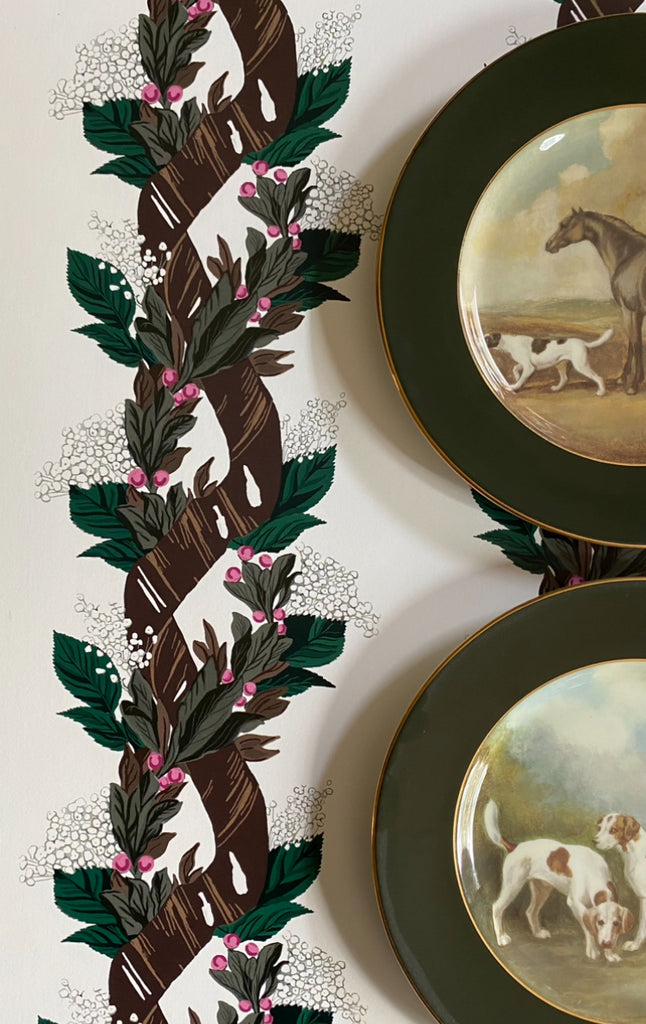 Woodhouse Garland Stripe in Magnolia Brown - on English Paper