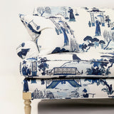 The Charlotte Settee - shown in Cordelia Park Toile / Ink