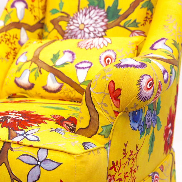 Yellow floral hotsell armchair