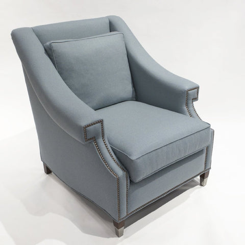 The St. James Armchair - shown in Heather Wool Twill/Sky