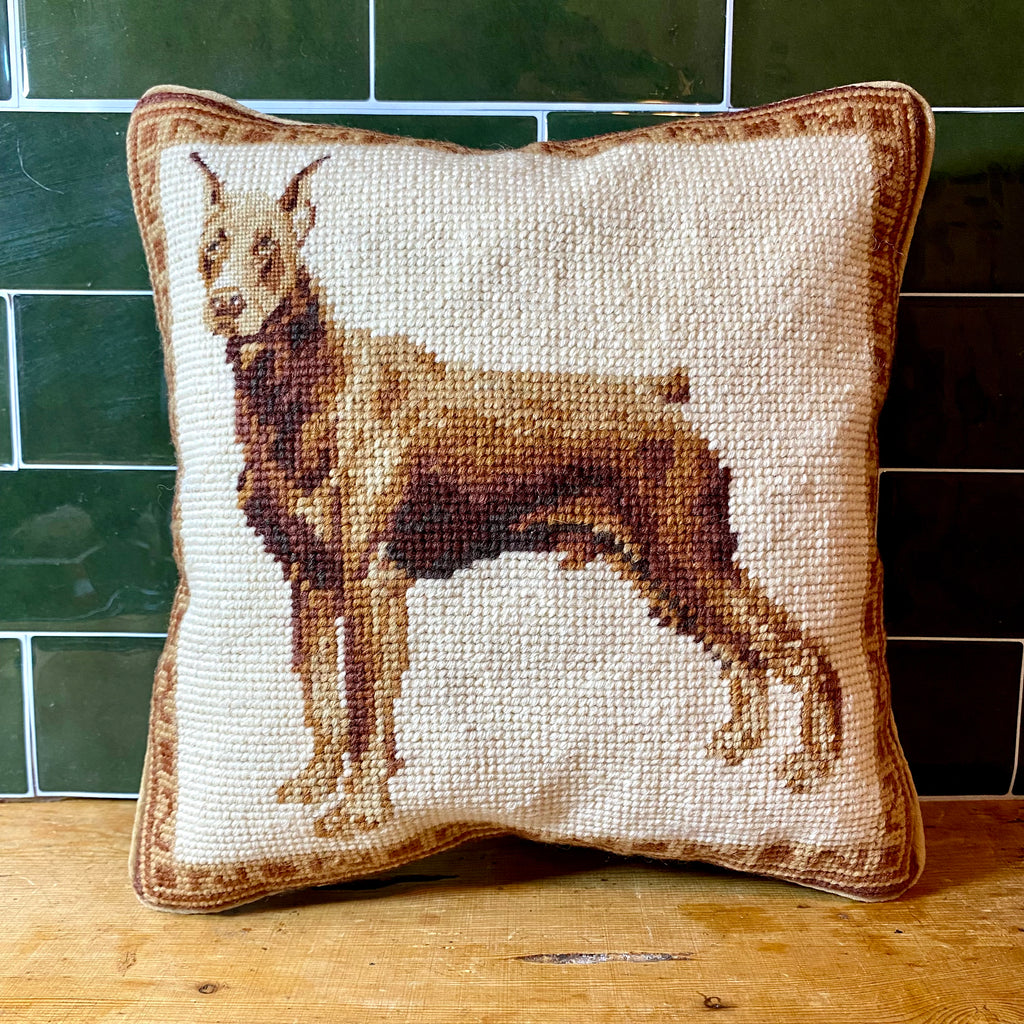 Needlepoint Great Dane Pillow