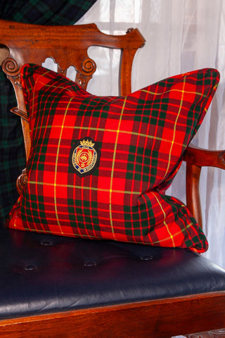 Cameron Tartan Pillow w/Crest