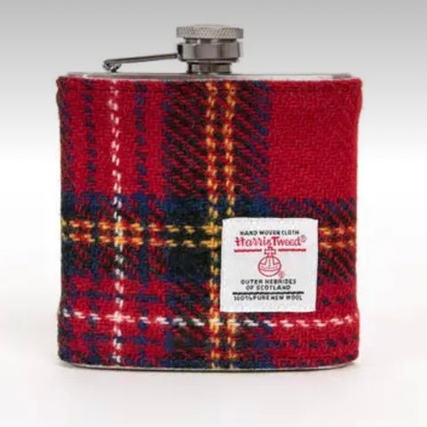 Harris Tweed Hip Flask in Royal Stewart Tartan