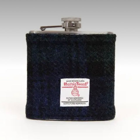 Harris Tweed Hip Flask in Blackwatch Tartan