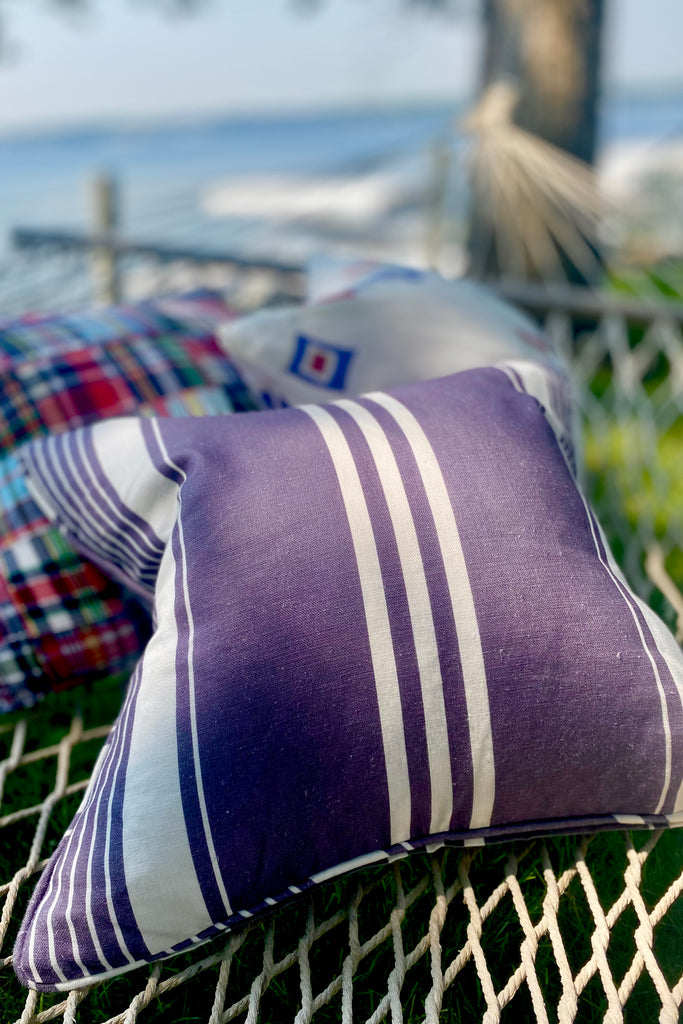 Bartlett Stripe Pillow in Pea Coat Navy
