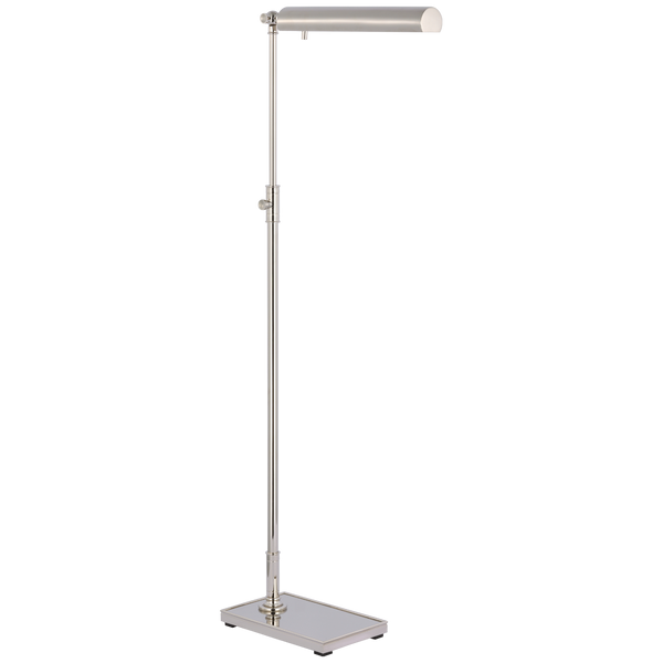 Lawton Floor Pharmacy Lamp in Polished Silver