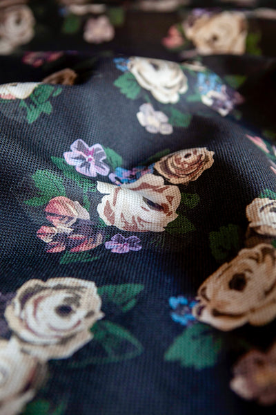 Arcadia Floral in Lacquer Black