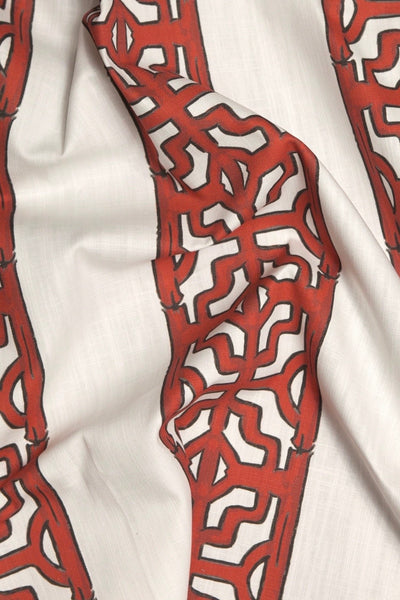 Chinoiserie Stripe in Lacquer Red