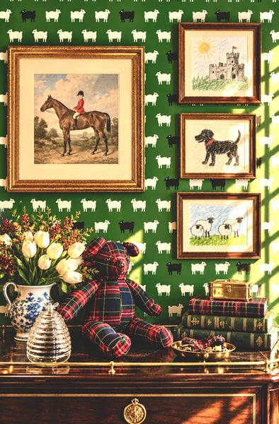 Baa Wallpaper in New Canaan Green