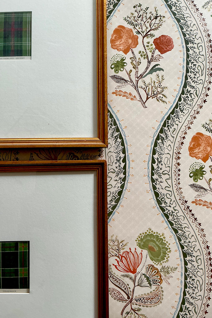 Charlotte Crewelwork Wallpaper in Chestnut