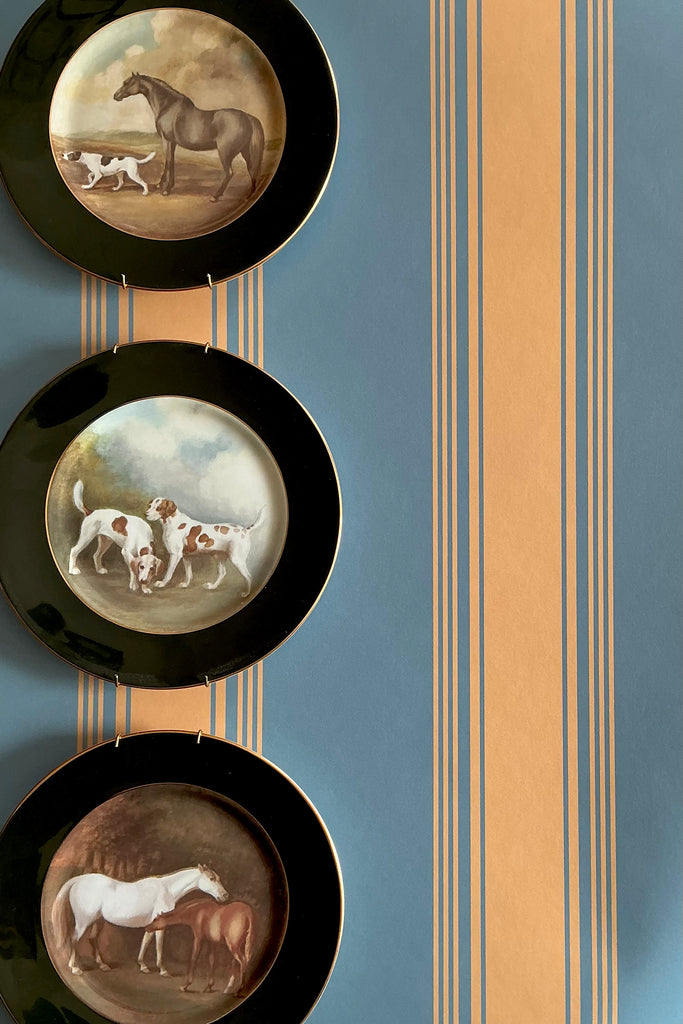 Ludlow Stripe Wallpaper in Brittany Blue