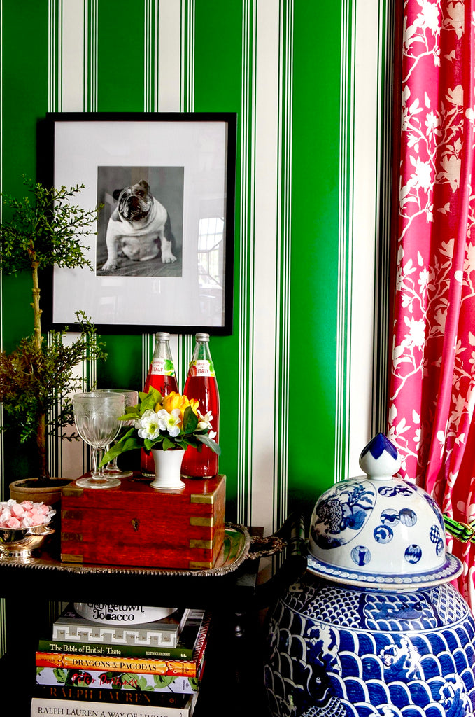 Ludlow Stripe Wallpaper in British Racing Green