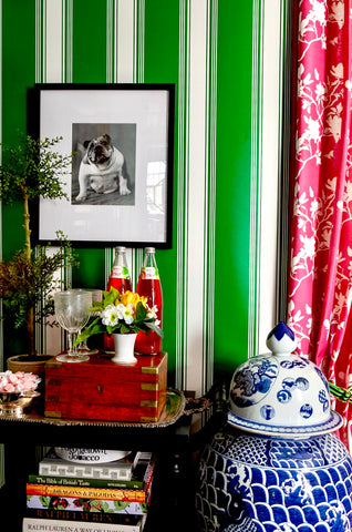 Ludlow Stripe Wallpaper in British Racing Green