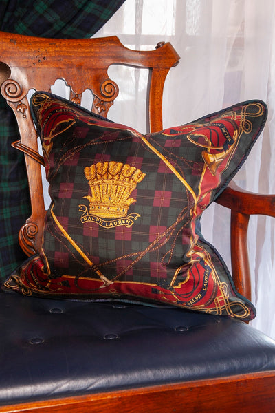 Custom Vintage Ralph Lauren Scarf Pillow