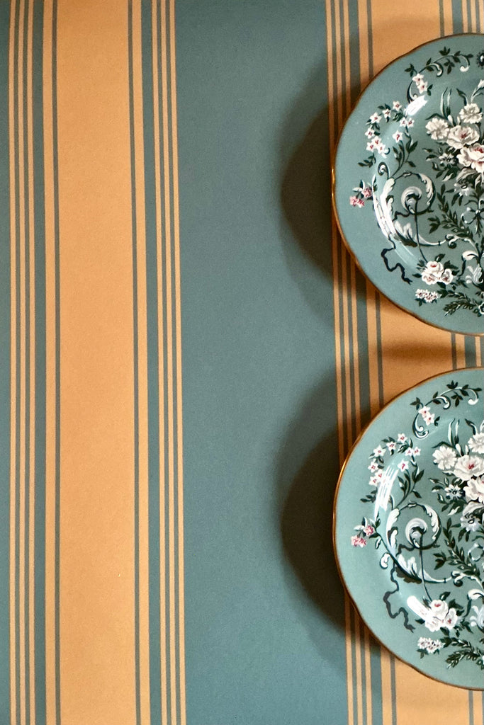 Ludlow Stripe Wallpaper in Brittany Blue