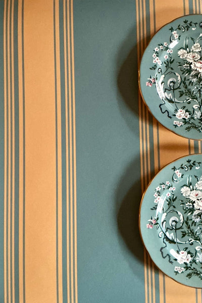 Ludlow Stripe Wallpaper in Brittany Blue