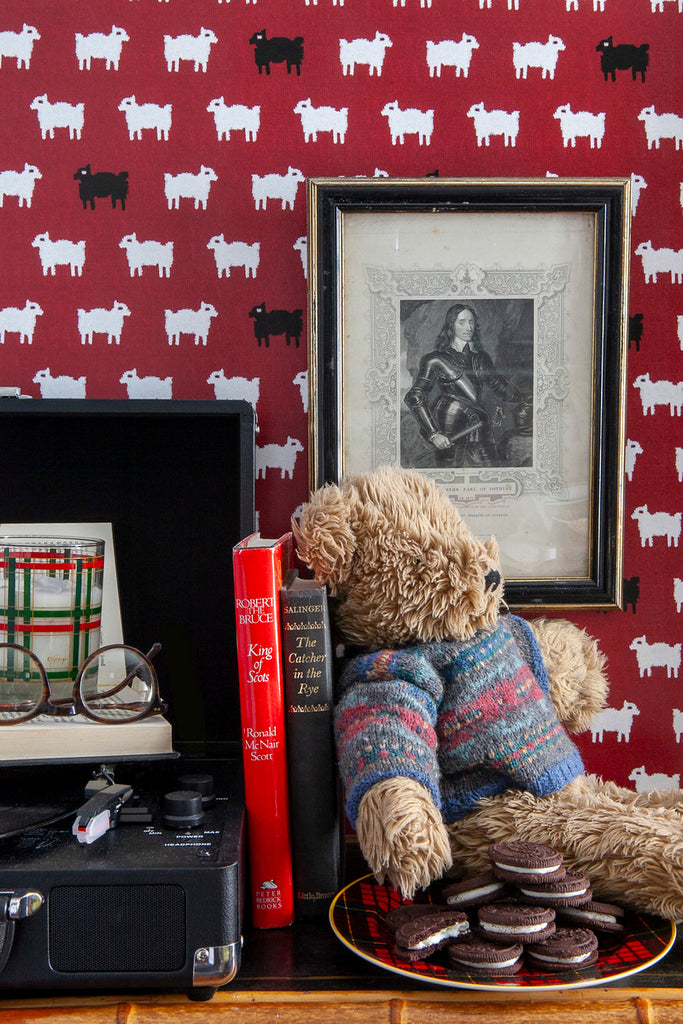 Black Sheep Wallpaper in Lighthouse Red