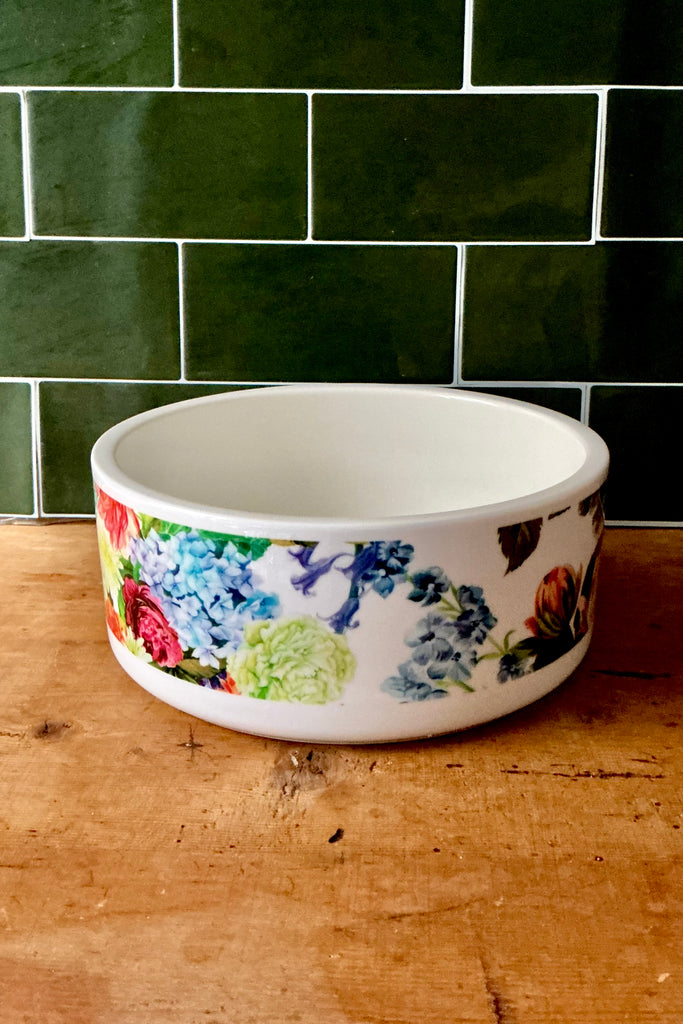 Large Dog Bowl in Jane Floral / Gardenia