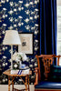 Hawthorne Floral Wallpaper in Tartan Navy