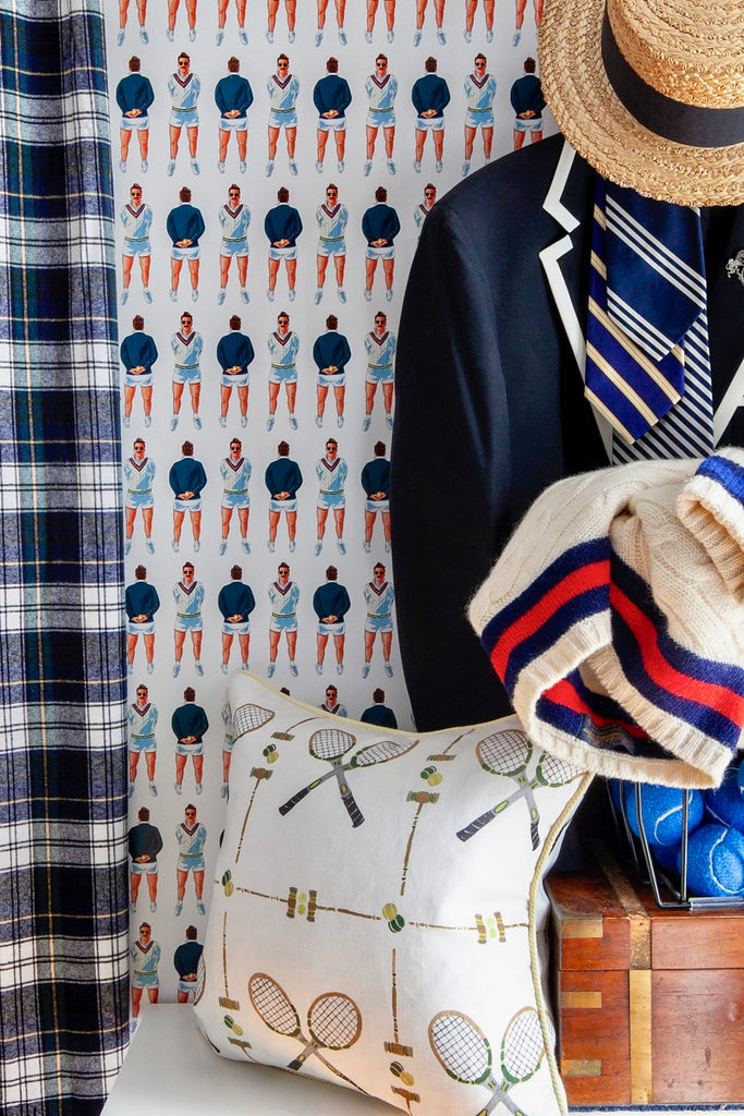 Lawn Party in Court Green Pillow