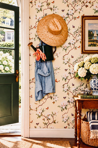 Hawthorne Floral Wallpaper in Sunporch Yellow