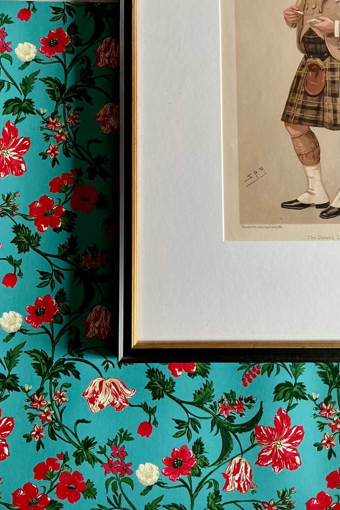 Harrison Floral Wallpaper in Balmoral Blue