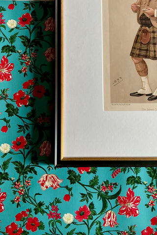 Harrison Floral Wallpaper in Balmoral Blue