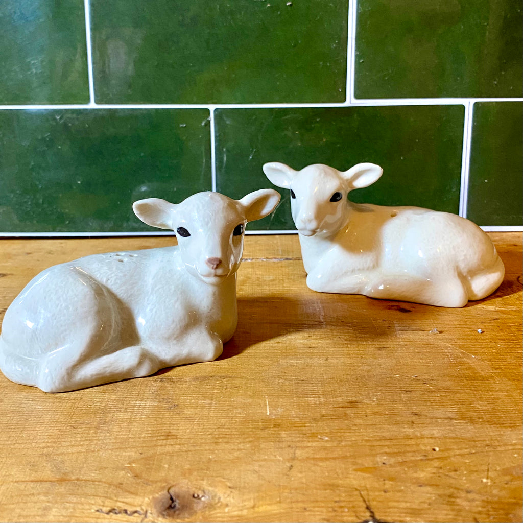 Lamb Salt and Pepper Set in Fawn