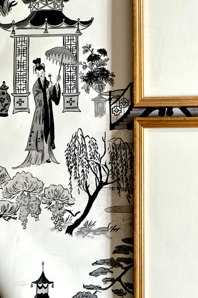 Cordelia Park Toile Wallpaper in Charcoal