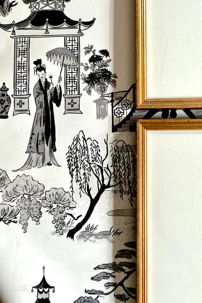 Cordelia Park Toile Wallpaper in Charcoal