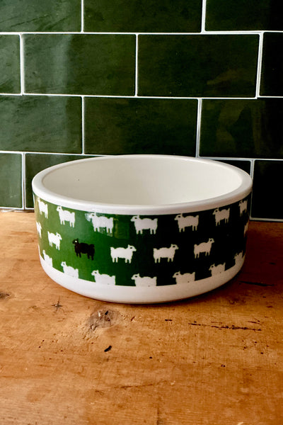 Large Dog Bowl in Baa / New Canaan Green