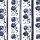 Beatrice Floral Stripe in Willow Blue - on English Paper