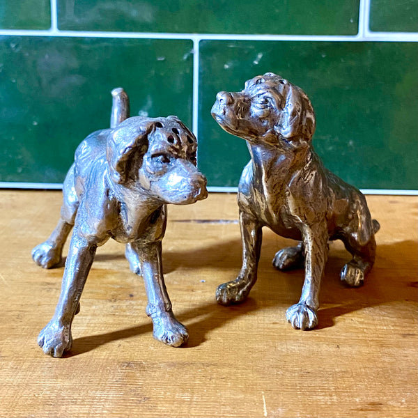 Pewter Spaniel Salt & Pepper Set