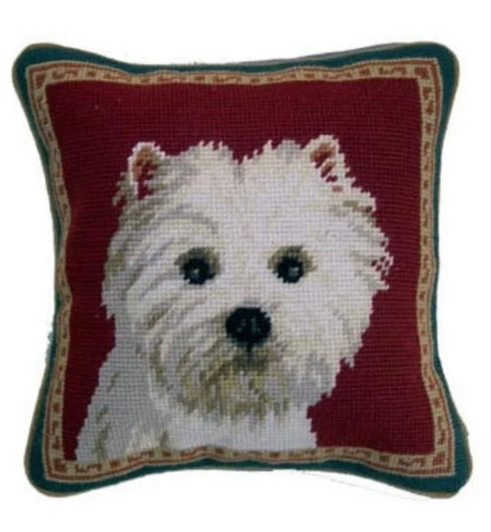 Needlepoint Westie Pillow