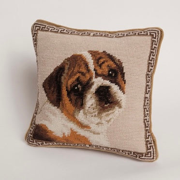 Needlepoint Bulldog Pillow