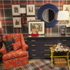 The Brighton Mirror In Tartan Navy Lacquer