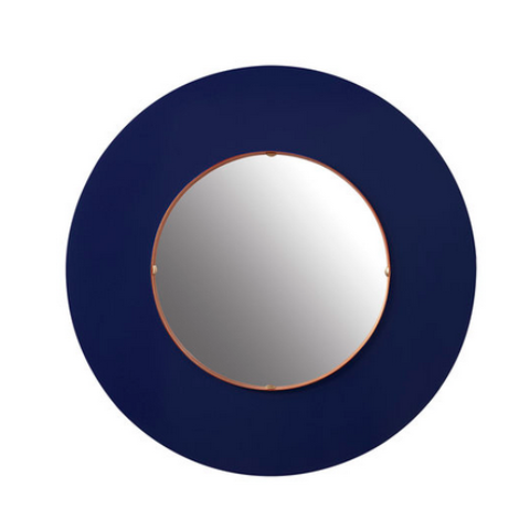 The Brighton Mirror In Tartan Navy Lacquer