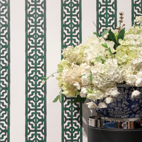 Chinoiserie Stripe - in Emerald Green