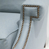 The St. James Armchair - shown in Heather Wool Twill/Sky - FLOOR SAMPLE