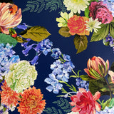 Brogue Floral Wallpaper in Tartan Navy