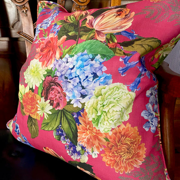 Warehouse Sale - Brogue Floral / Hampton Pink Pillow